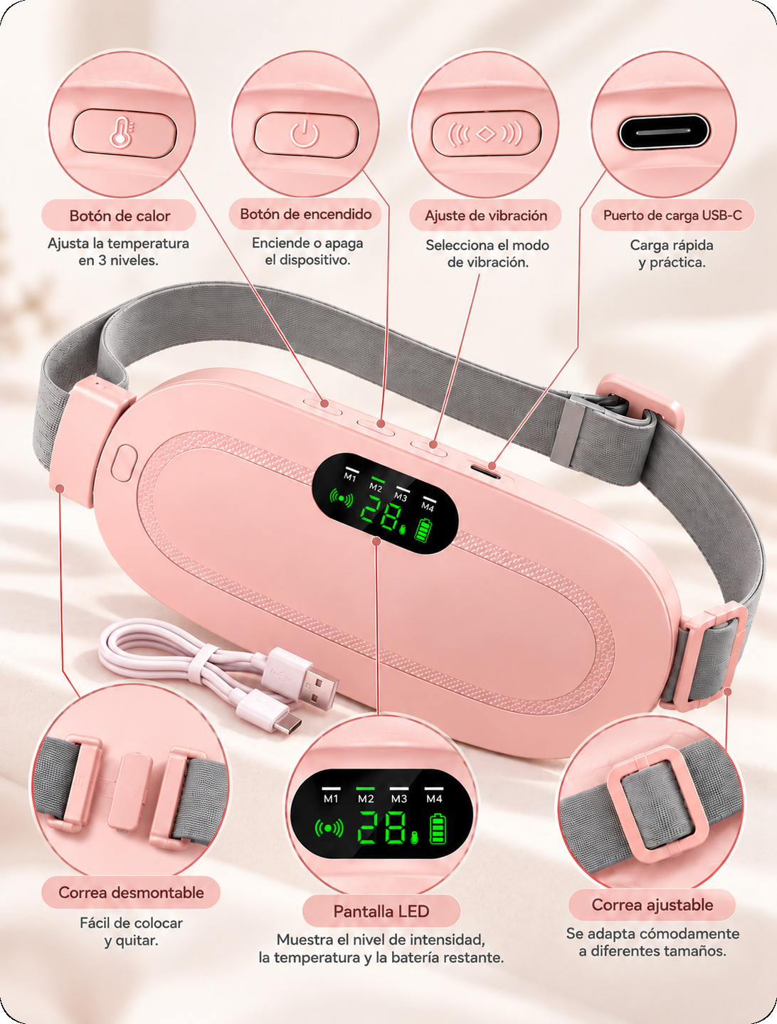 Cinturón Térmico Eléctrico para Cólicos Menstruales™